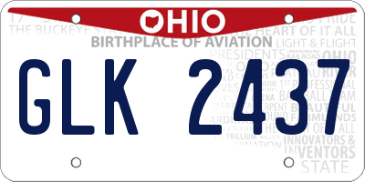 OH license plate GLK2437