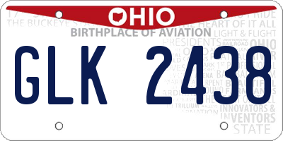 OH license plate GLK2438
