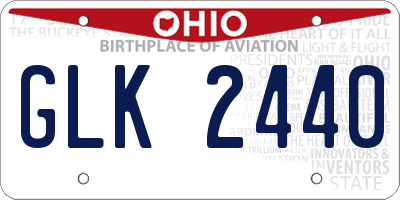 OH license plate GLK2440
