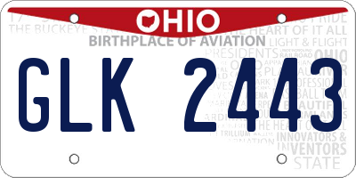OH license plate GLK2443