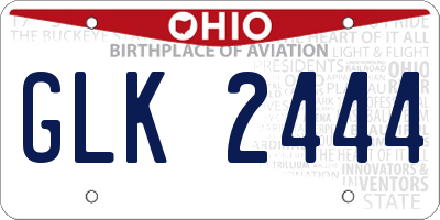 OH license plate GLK2444