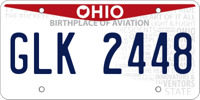 OH license plate GLK2448