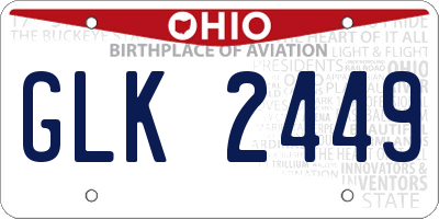 OH license plate GLK2449