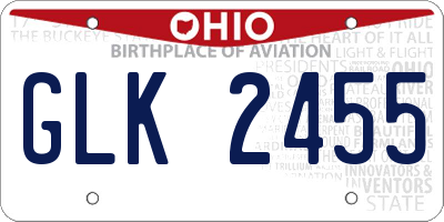 OH license plate GLK2455