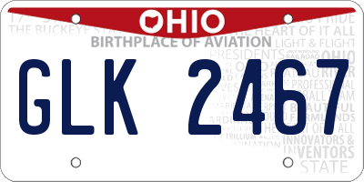 OH license plate GLK2467