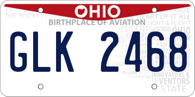 OH license plate GLK2468