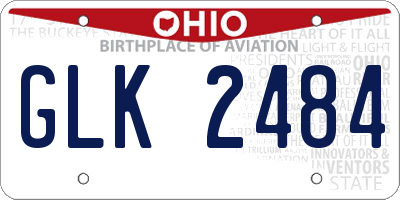 OH license plate GLK2484