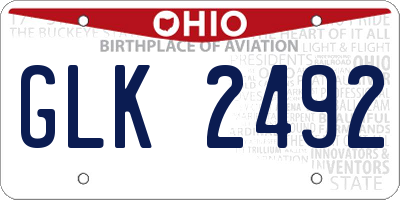 OH license plate GLK2492