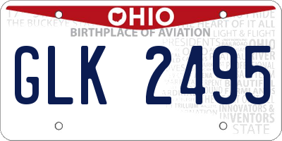 OH license plate GLK2495