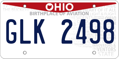 OH license plate GLK2498