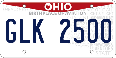 OH license plate GLK2500