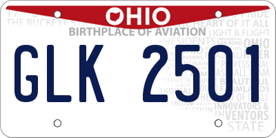 OH license plate GLK2501