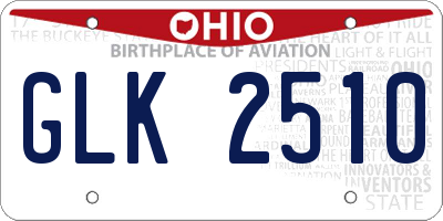 OH license plate GLK2510