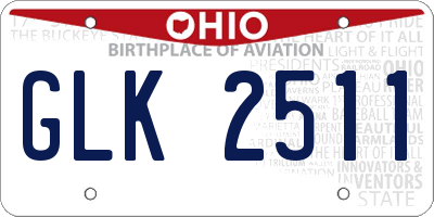 OH license plate GLK2511