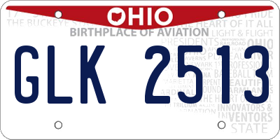 OH license plate GLK2513
