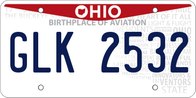 OH license plate GLK2532