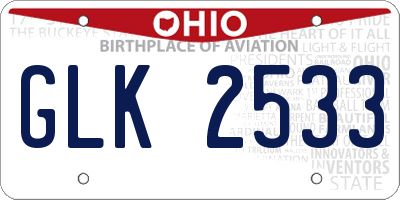OH license plate GLK2533