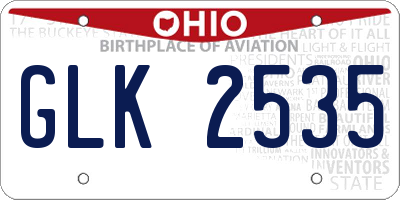 OH license plate GLK2535
