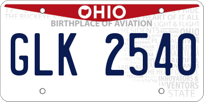 OH license plate GLK2540