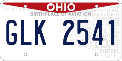 OH license plate GLK2541