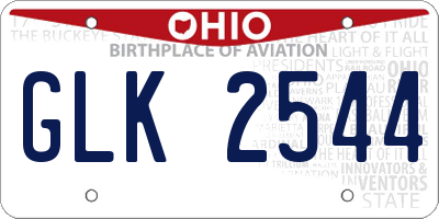 OH license plate GLK2544