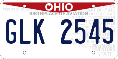 OH license plate GLK2545