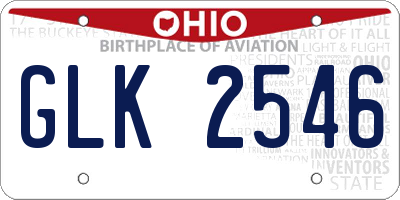 OH license plate GLK2546