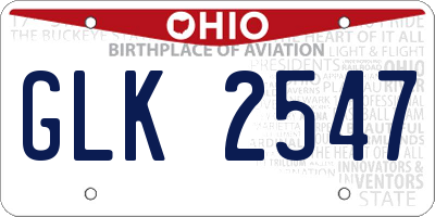 OH license plate GLK2547