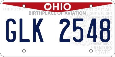 OH license plate GLK2548