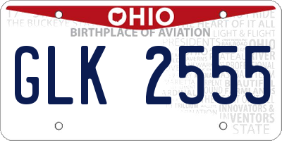 OH license plate GLK2555