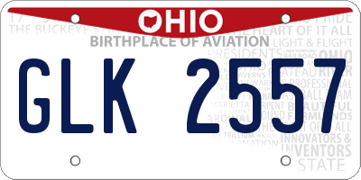 OH license plate GLK2557
