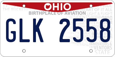 OH license plate GLK2558