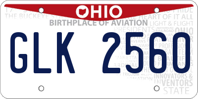 OH license plate GLK2560