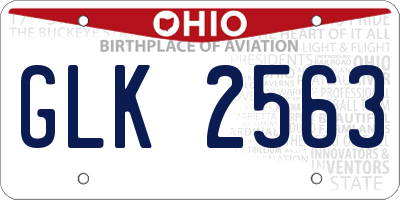 OH license plate GLK2563