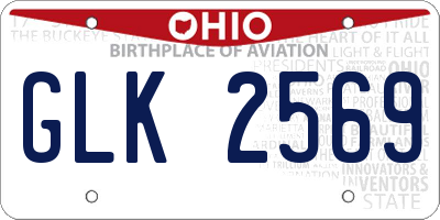 OH license plate GLK2569