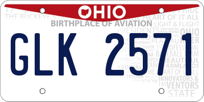 OH license plate GLK2571