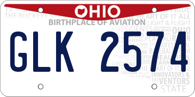 OH license plate GLK2574