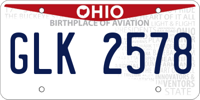 OH license plate GLK2578