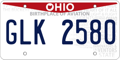 OH license plate GLK2580