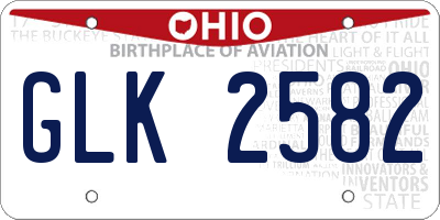 OH license plate GLK2582