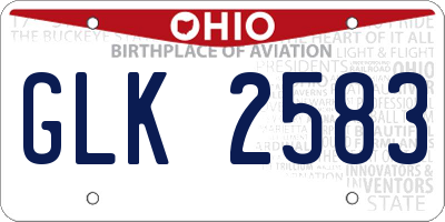 OH license plate GLK2583