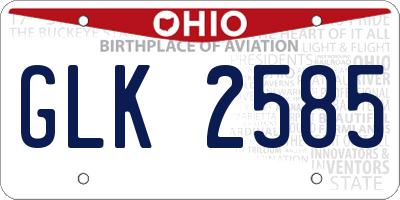 OH license plate GLK2585