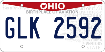 OH license plate GLK2592