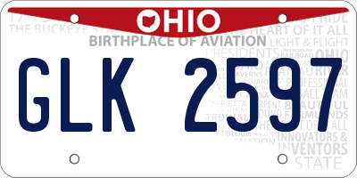 OH license plate GLK2597