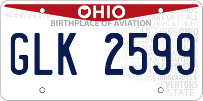 OH license plate GLK2599