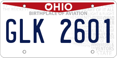 OH license plate GLK2601