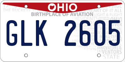 OH license plate GLK2605