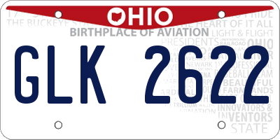 OH license plate GLK2622
