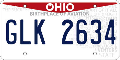OH license plate GLK2634