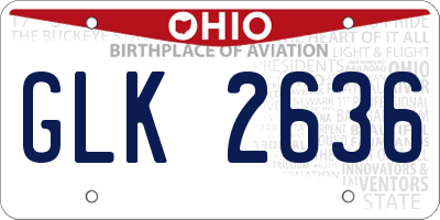 OH license plate GLK2636